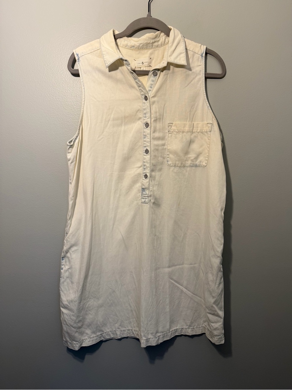 Lou &‎ Grey Cream Collared Sleeveless Tank Dress